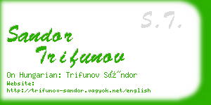 sandor trifunov business card